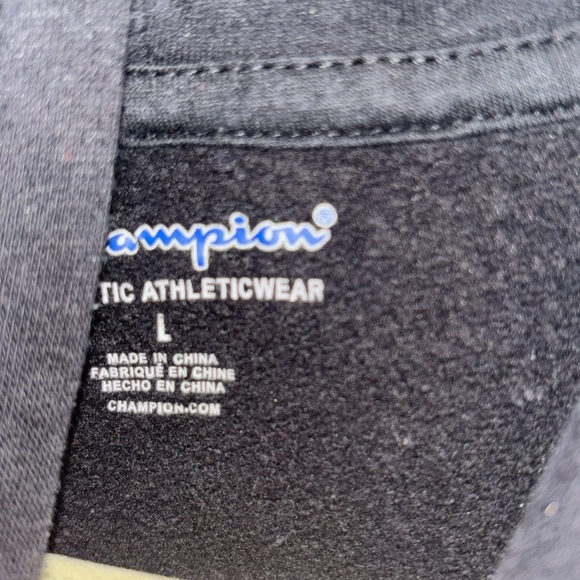 Champion Black Hoodie with Red and Gray Accents - Picture 2 of 4